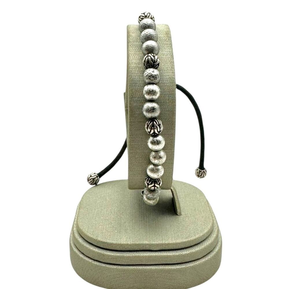 925 Sterling Silver & metal John Hardy Beaded Pull String Bracelet (20819)